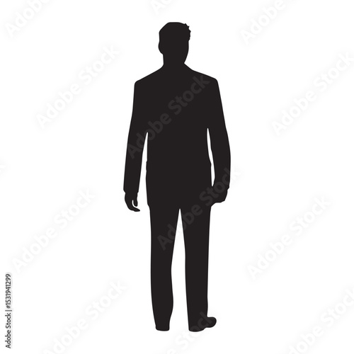 Man back side silhouette vector flat illustration design