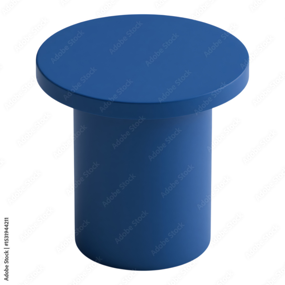 Obraz premium Blue Round Cylinder Table - 3D Render