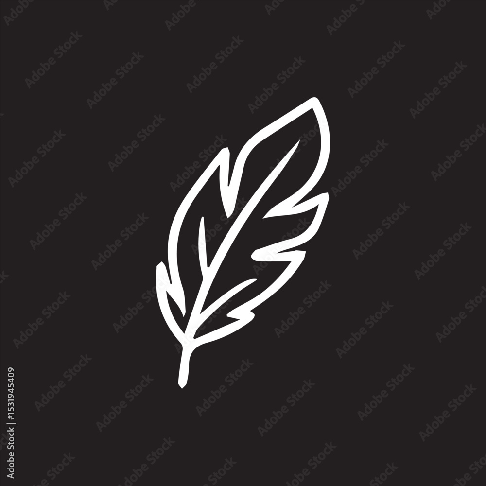 Obraz premium Delicate feather in monochrome elegance simple beauty and lightness