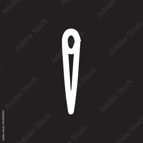 Elegant Needle Eye Symbol a Timeless Crafting Icon on Black Backdrop