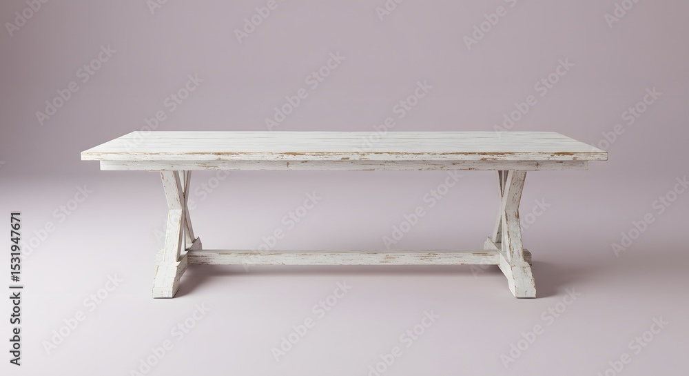 Fototapeta premium Empty Rustic White Wooden Table on Light Pink Background