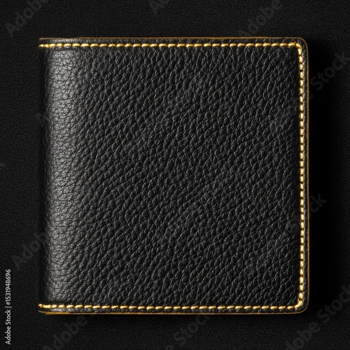 Wallpaper Mural Black leather wallet with gold stitching (3) Torontodigital.ca