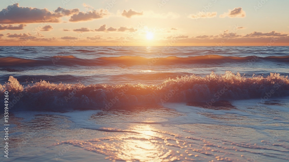 Naklejka premium sunset over the sea