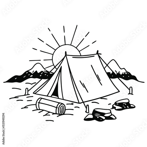 vector illustration of camping