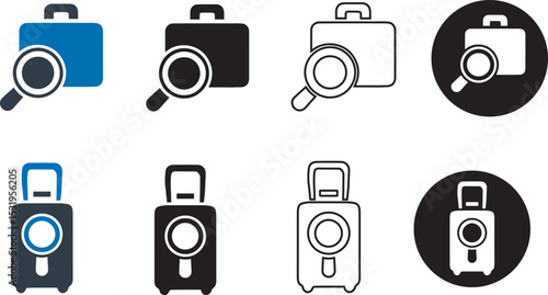 Luggage, scan, suitcase, briefcase, baggage icon