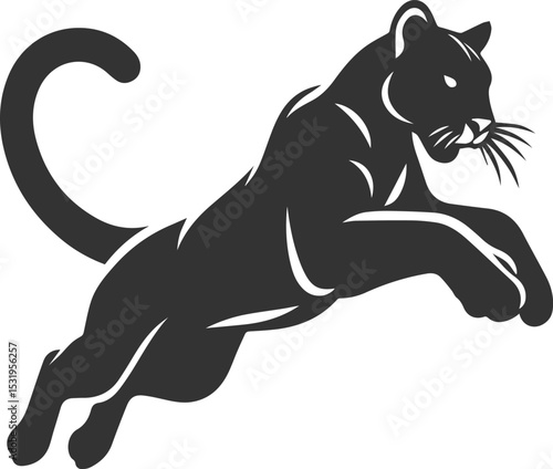 Mountain lion cougar animal vector silhouette