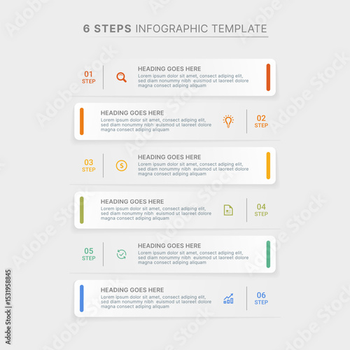 Business Infographic Design Template with 6 Data Points