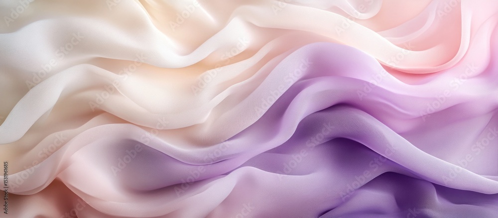Smooth, hazy 3D waves in soft gradients of lavender, cream, and pale rose, blending together in a dreamy Smooth, hazy 3D waves in soft gradients of lavender, cream, and pale rose, blending together in a dreamy