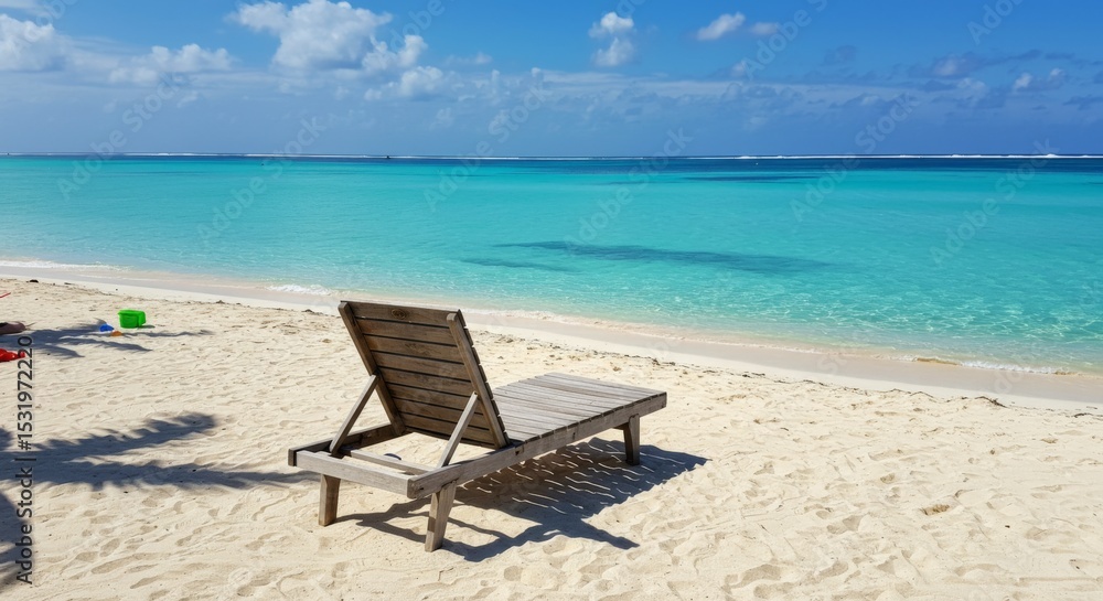 Relaxing Chaise Lounge on a Tropical Beach Relaxing Chaise Lounge on a Tropical Beach