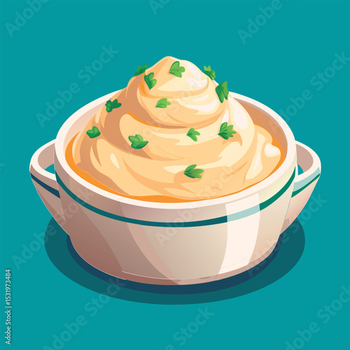 Creamy mashed potatoes in a bowl.