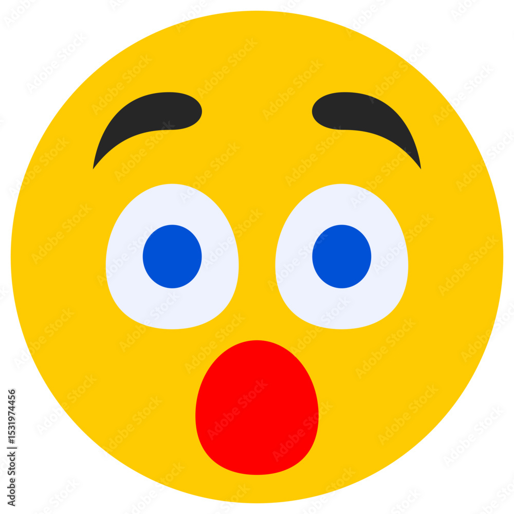 Fototapeta premium surprised flat icon