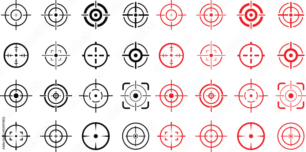 Target icon set.target icon on isolated background. Crosshair icon in black.Editable Stroke, Pixel Perfect, Stock Illustration. Goal symbol collection. Darts icon. Hitting the bullseye icon line. Target icon set.target icon on isolated background. Crosshair icon in black.Editable Stroke, Pixel Perfect, Stock Illustration. Goal symbol collection. Darts icon. Hitting the bullseye icon line.