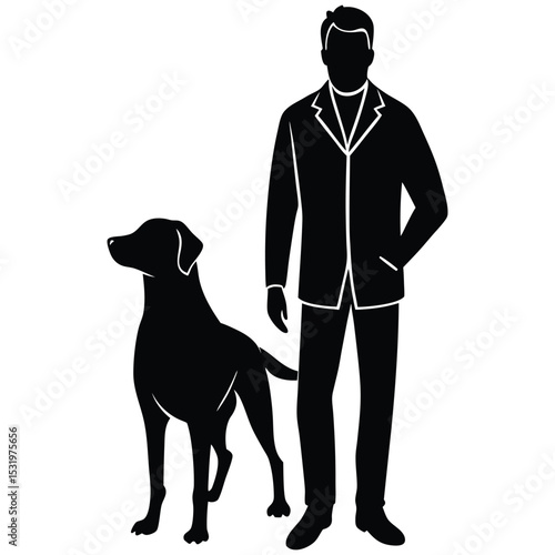Man and Dog Silhouette A Loyal Companionship