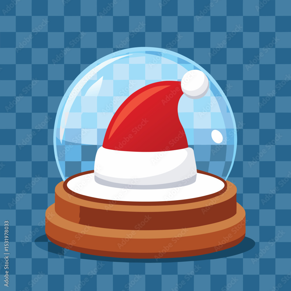 Clear Snow Globe with Wooden Base and Topped with Snow Design Clear Snow Globe with Wooden Base and Topped with Snow Design