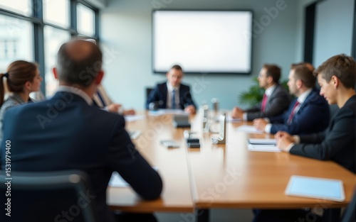 Conference room or seminar meeting room in business event. Session of Government. Academic classroom training course in lecture hall. blur abstract background. working in modern bright office indoor