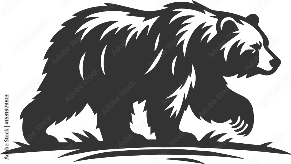 Big animal mammal vector of a bear silhouette Big animal mammal vector of a bear silhouette