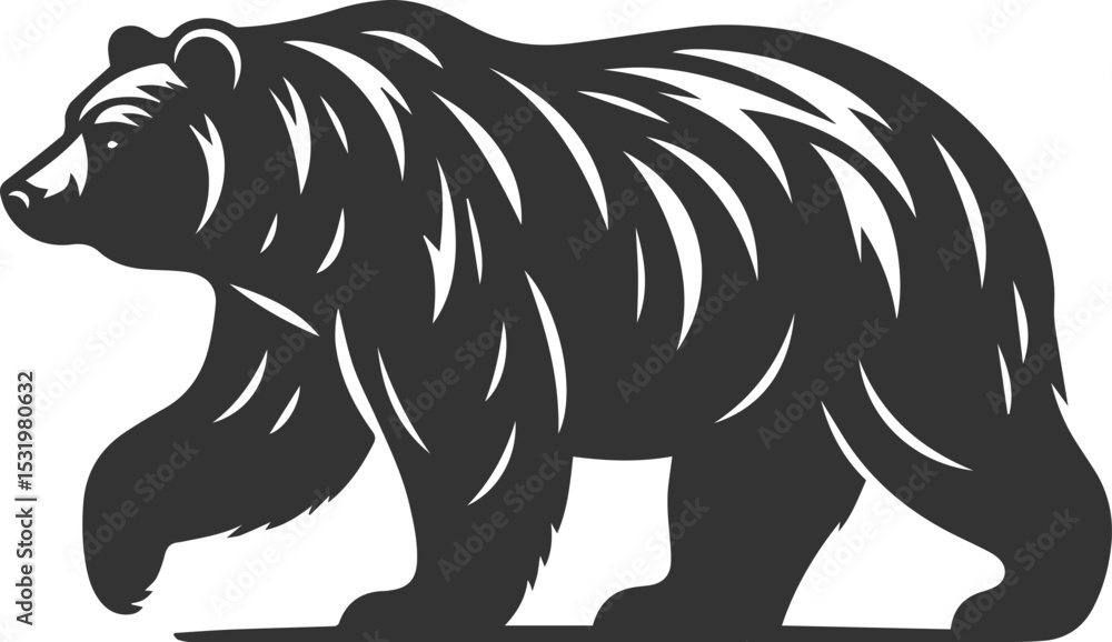 Fototapeta premium Big animal mammal vector of a bear silhouette