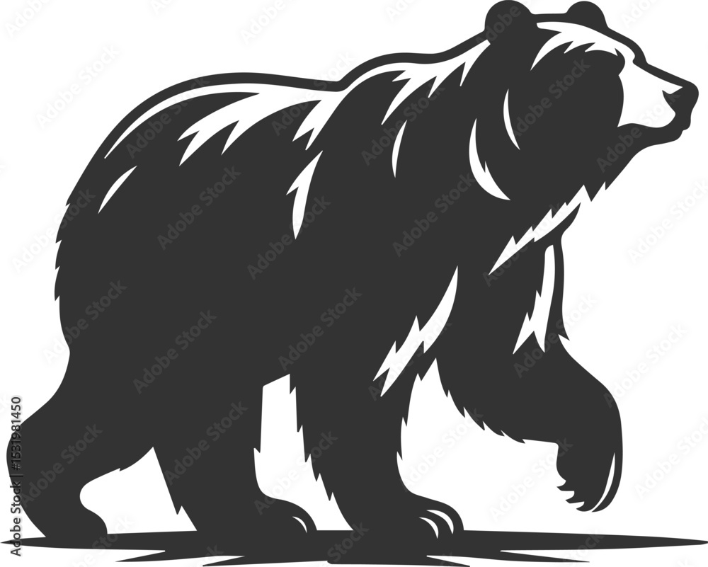 Obraz premium Big animal mammal vector of a bear silhouette
