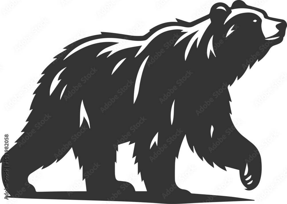 Obraz premium Big animal mammal vector of a bear silhouette