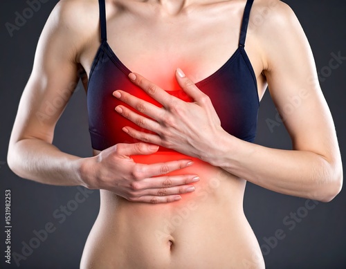 Woman experiencing chest pain