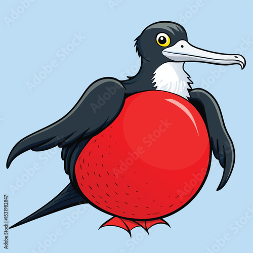 Frigatebird with its inflatable red gular pouch, a striking mating display.
