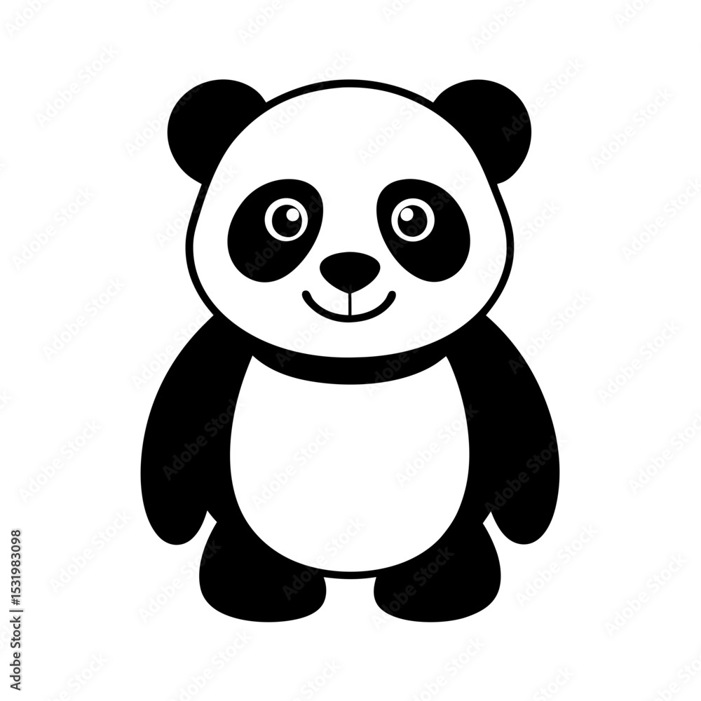 Naklejka premium Cute panda silhouette