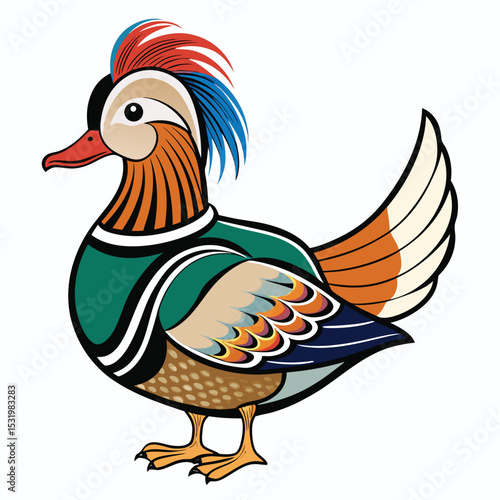 Mandarin duck showcasing its ornate plumage, a truly magnificent waterfowl.