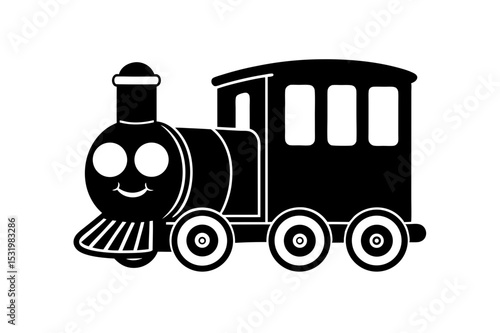 vintage steam train silhouette 