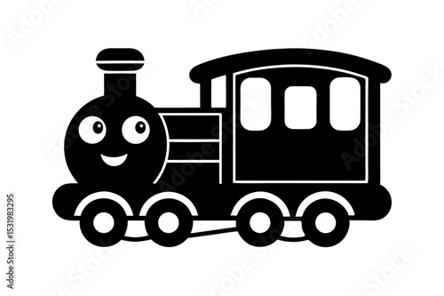 vintage steam train silhouette 