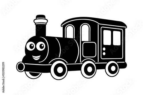 vintage steam train silhouette 