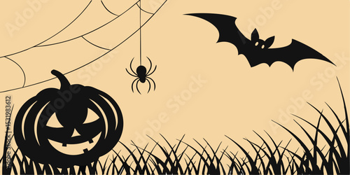 Spooky halloween party invitation design with creepy graphics