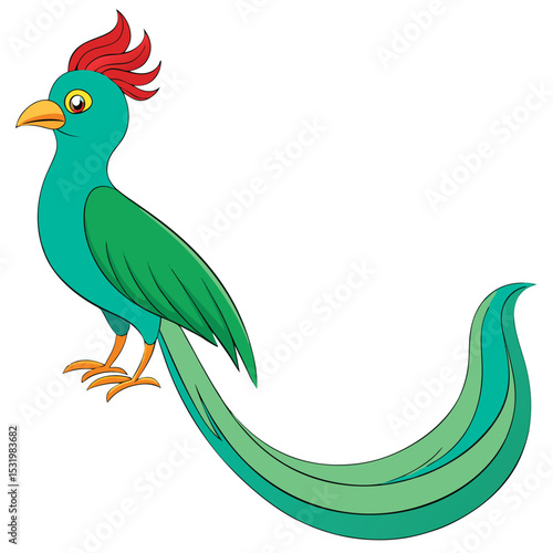 Resplendent quetzal with its long, flowing tail feathers, a tropical forest jewel.