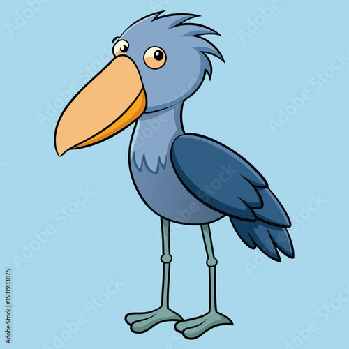 Shoebill stork with its unique shoe-shaped bill, a remarkable wetland bird.