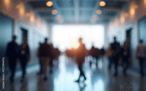 Wallpaper Mural Blur background,people walking at corridor in convention hall, o. High quality Torontodigital.ca