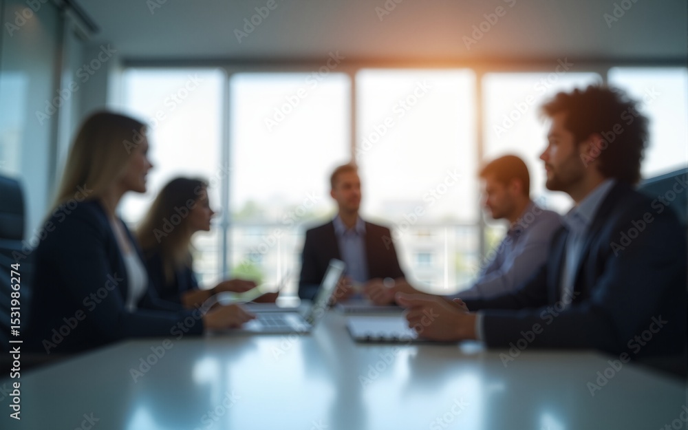 Blurred office interior space background with people working and meeting on table. Business concept. High quality Blurred office interior space background with people working and meeting on table. Business concept. High quality