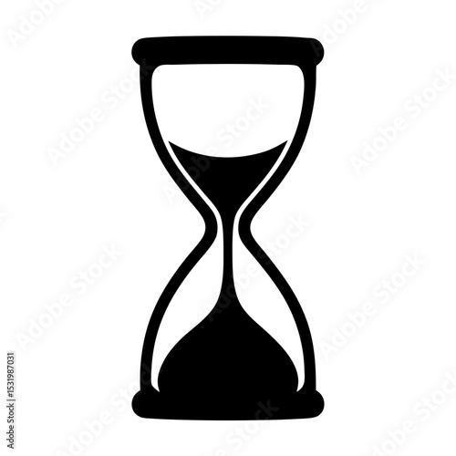 Hourglass silhouette symbol for time management and passing of time concept