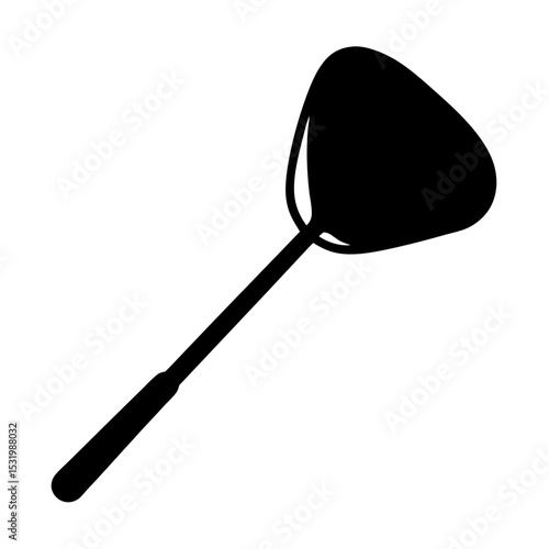 Black silhouette image of a wok spatula commonly used in Asian cuisine