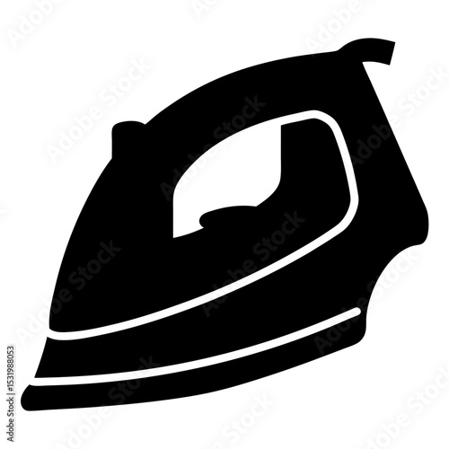 A Solid Black Silhouette of an Iron for Pressing Clothes Nicely