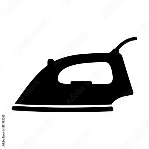 Silhouette of a classic electric clothes iron used for ironing garments