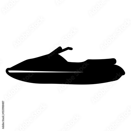 Black silhouette illustration of a sleek and modern personal watercraft design