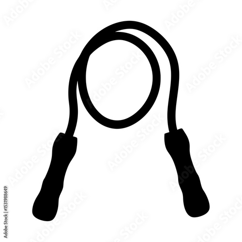 Silhouette of a jump rope for exercise and fitness training workout