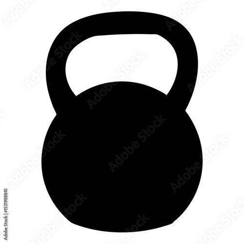 Black kettlebell vector image, a symbol of strength, and physical fitness