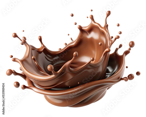 Smooth Dark Chocolate Splash with Fluid Motion, Perfect for Posters