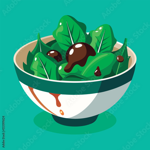 Fresh spinach salad in a bowl.