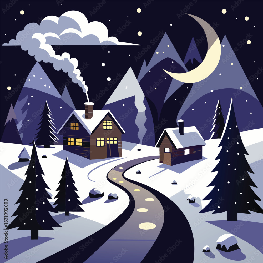 Naklejka premium Black and White Geometric Design Illustration