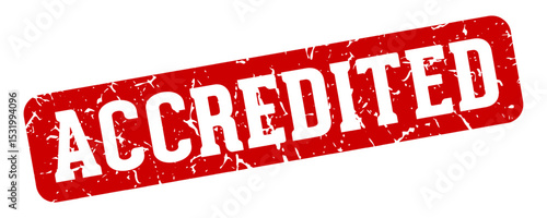 accredited rectangular sign. accredited stamp