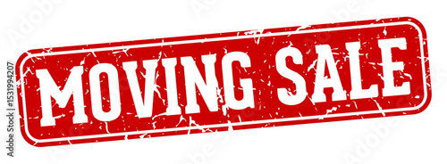 moving sale rectangular sign. moving sale stamp