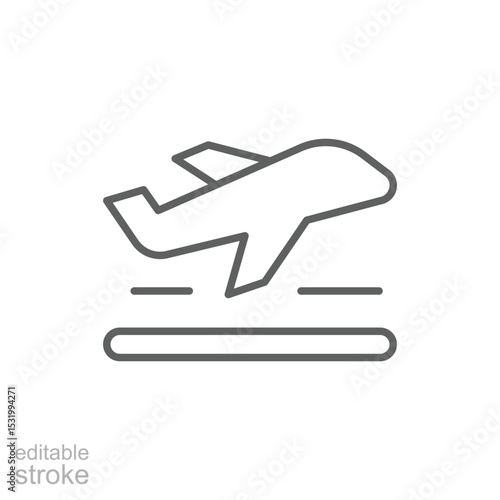 Flight Departure Icon Modern Minimal Outline Vector Illustration
