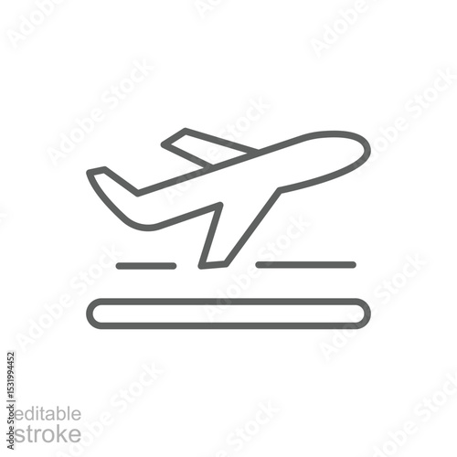 Takeoff Plane Symbol Flat Line Art Editable Airport Vector Design