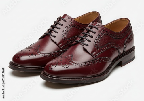 Wallpaper Mural Burgundy leather brogue shoes isolated on white background Torontodigital.ca